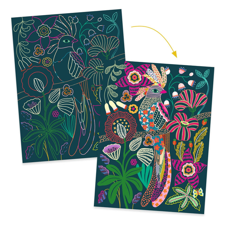 Djeco | Scratch Cards | Neon | Rococo | 7-12 jaar