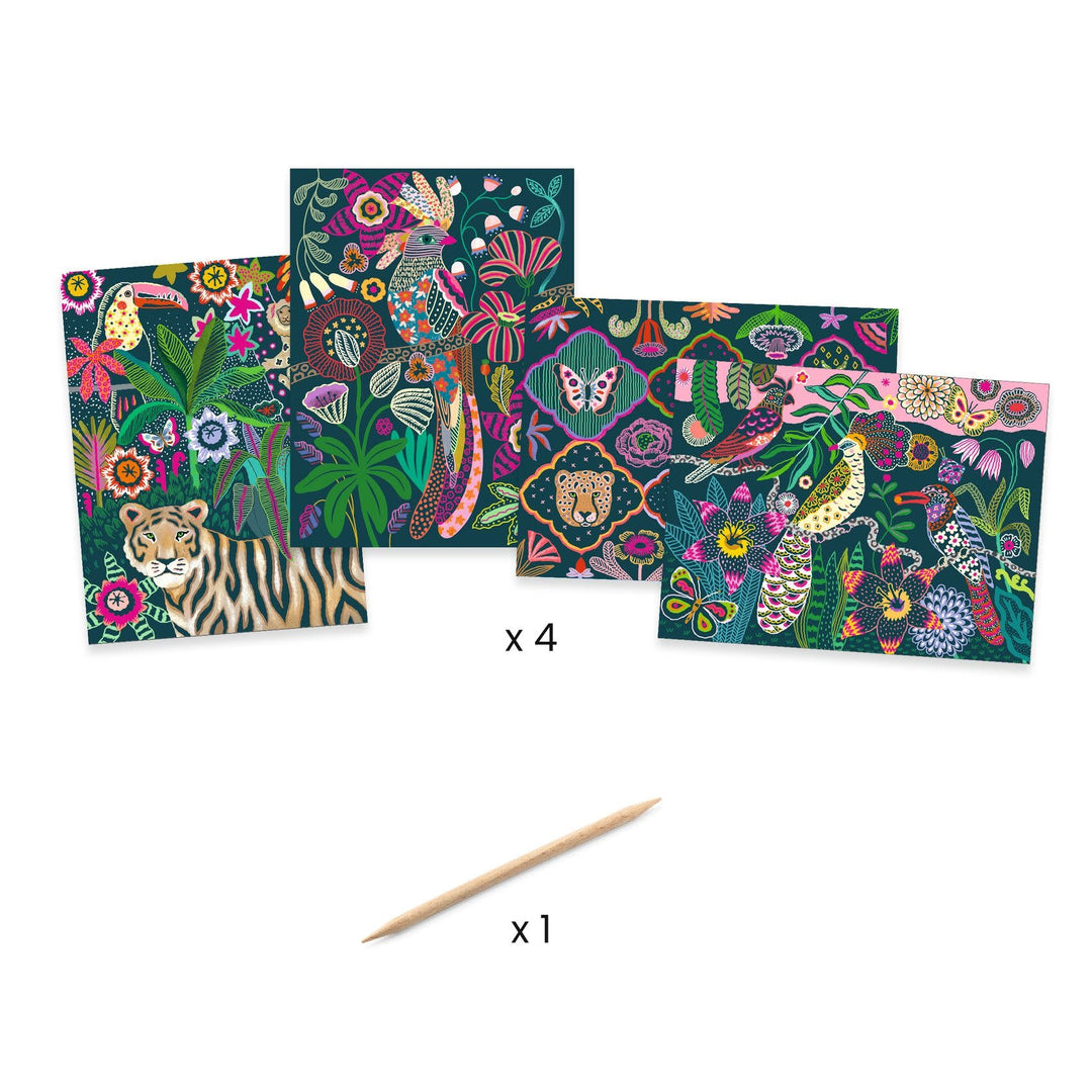 Djeco | Scratch Cards | Neon | Rococo | 7-12 jaar