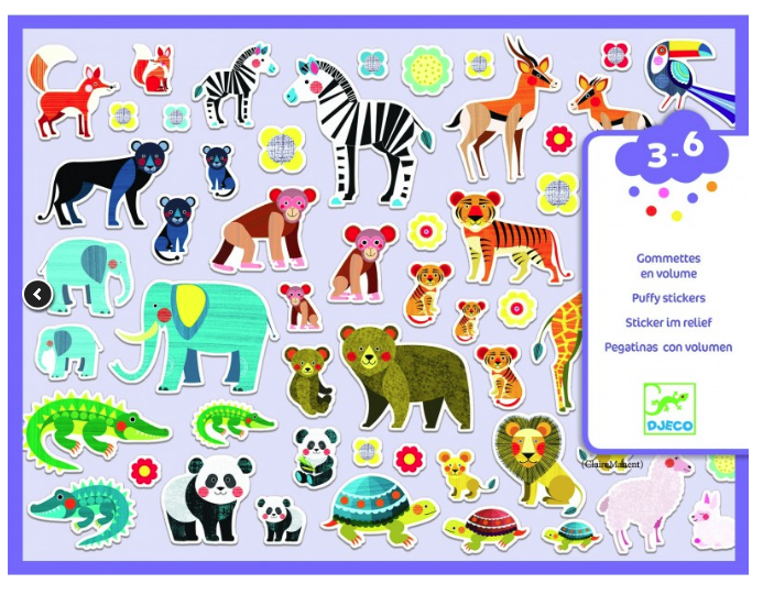 Djeco | 118 Puffy Sticker | Mothers and Babies | 3 - 6 jaar - Kleine Eland