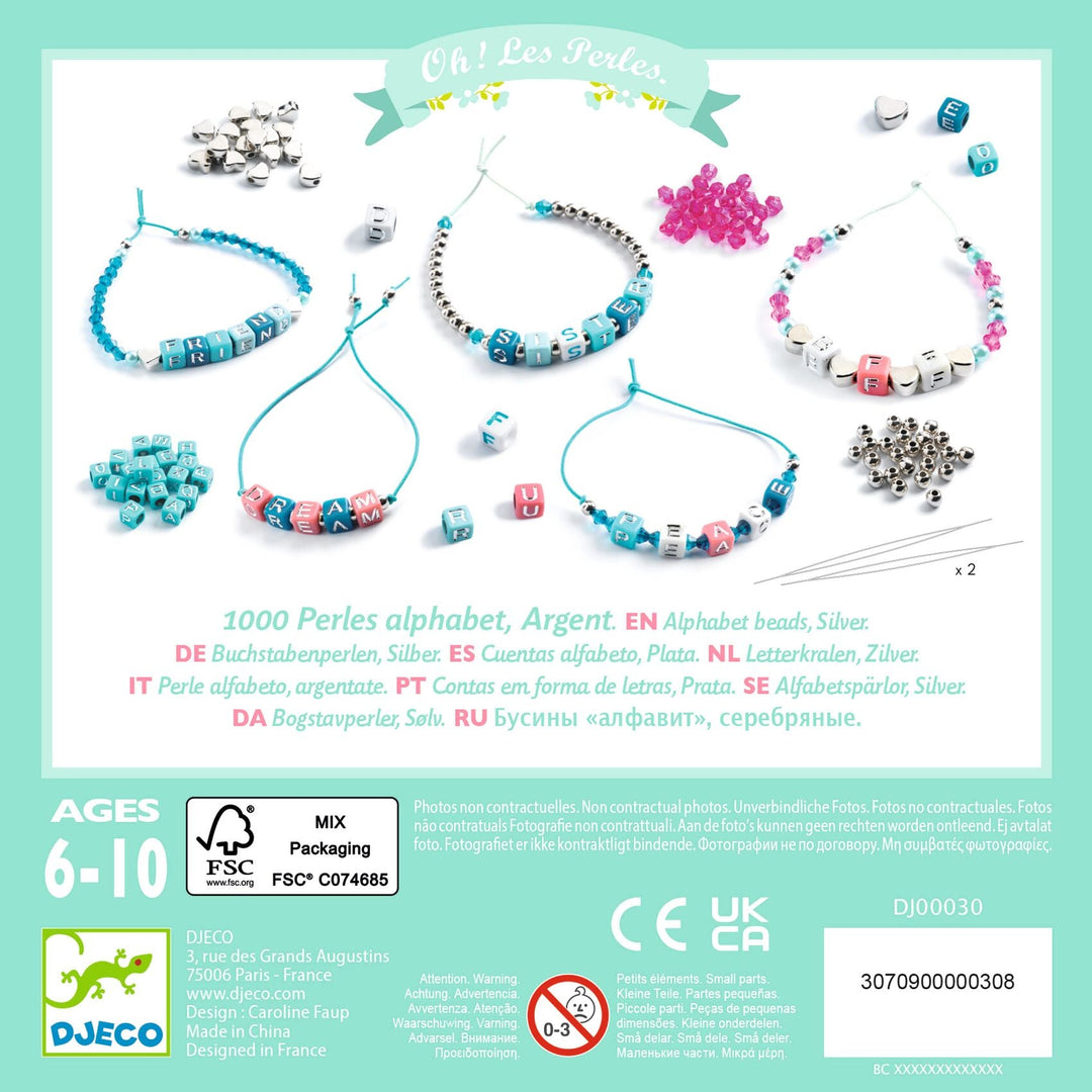 Djeco | Alfabet Kralen | Zilver | 6-10 jaar - Kleine Eland