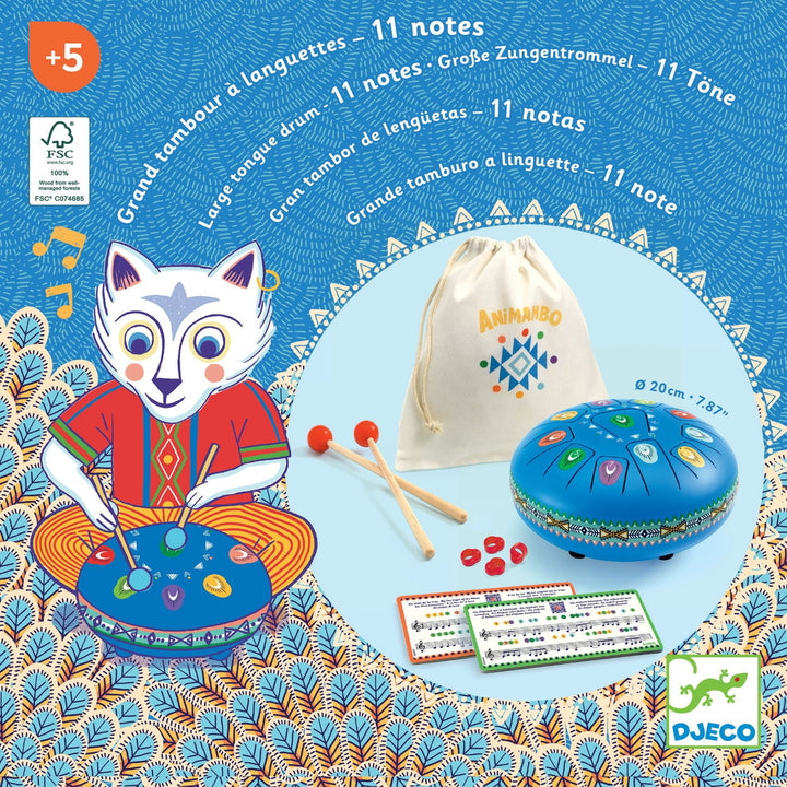 Djeco | Animambo | Grote Tongue Drum | 11 tonen | 5+ - Kleine Eland