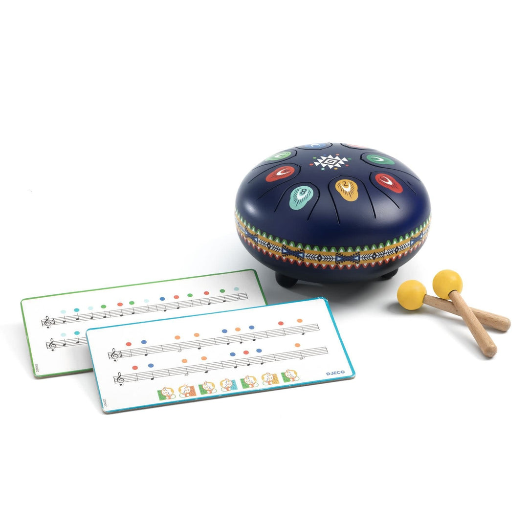 Djeco | Animambo | Trommel | Metal Tongue Drum | 8 Toons | 15 x 8 cm | 5+ - Kleine Eland