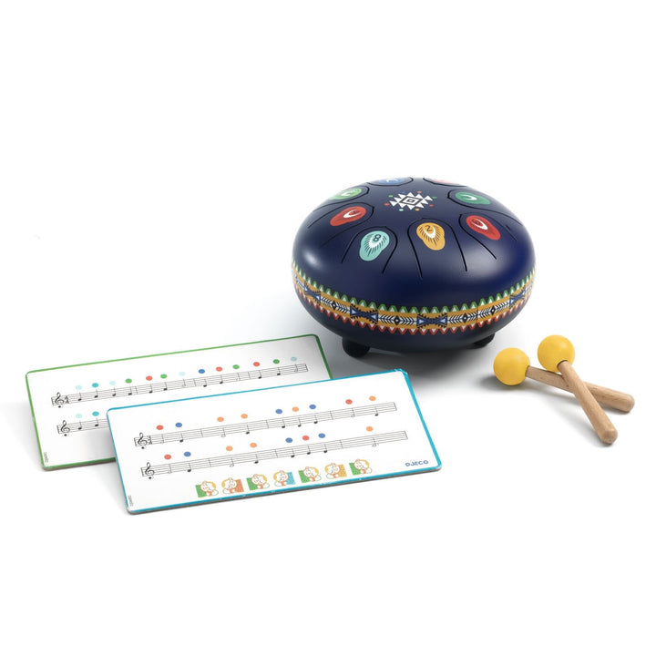 Djeco | Animambo | Trommel | Metal Tongue Drum | 8 Toons | 15 x 8 cm | 5+ - Kleine Eland