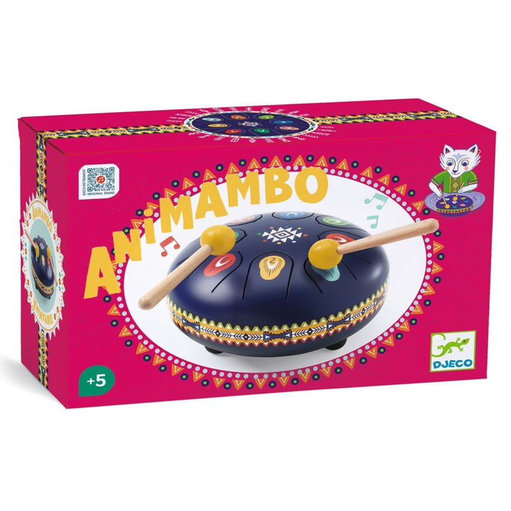 Djeco | Animambo | Trommel | Metal Tongue Drum | 8 Toons | 15 x 8 cm | 5+ - Kleine Eland