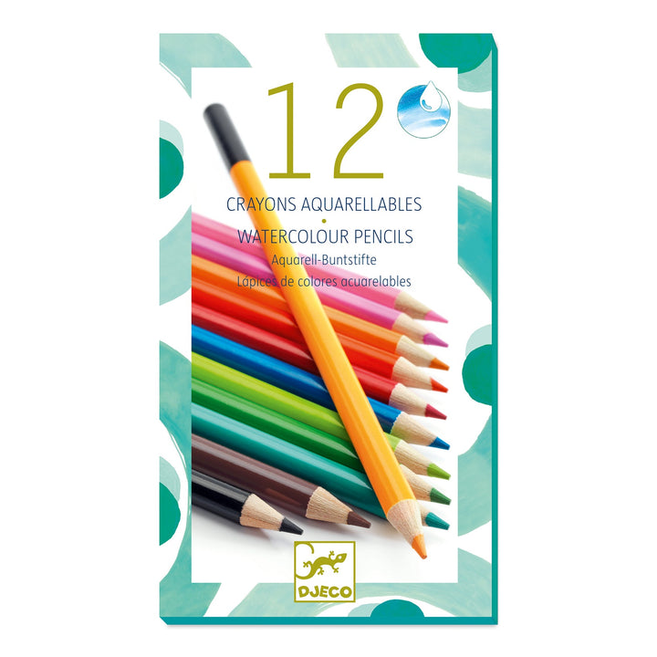 Djeco | Aquarelpotloden | 12 stuks | Classic | 6+ - Kleine Eland