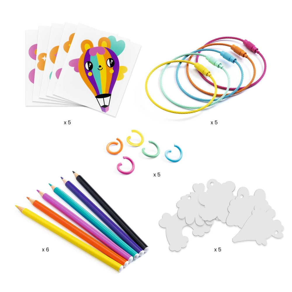 Djeco | Artistic | Kawaii Keyring | Krimpfolie Sleutelhangers | 6+ - Kleine Eland
