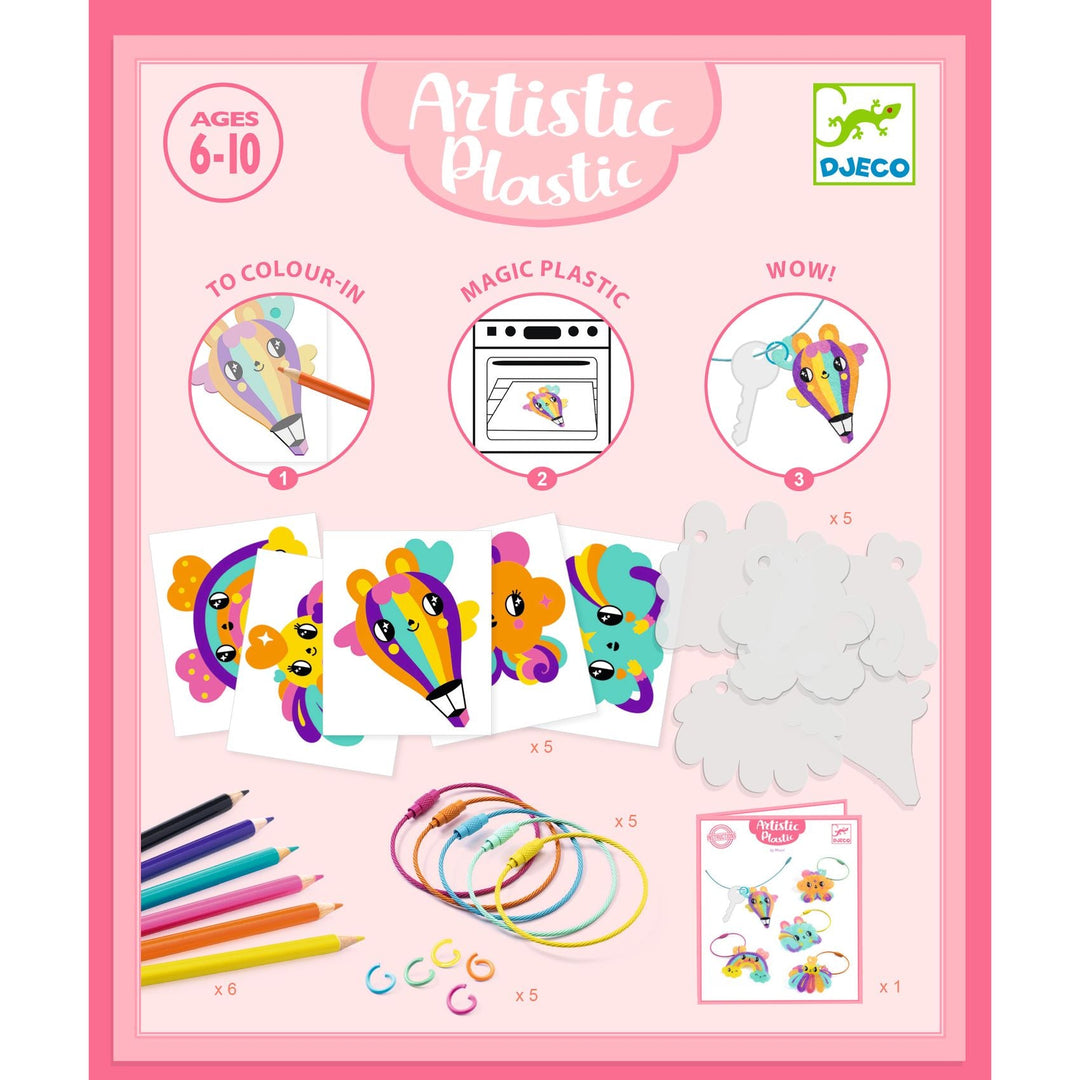 Djeco | Artistic | Kawaii Keyring | Krimpfolie Sleutelhangers | 6+ - Kleine Eland