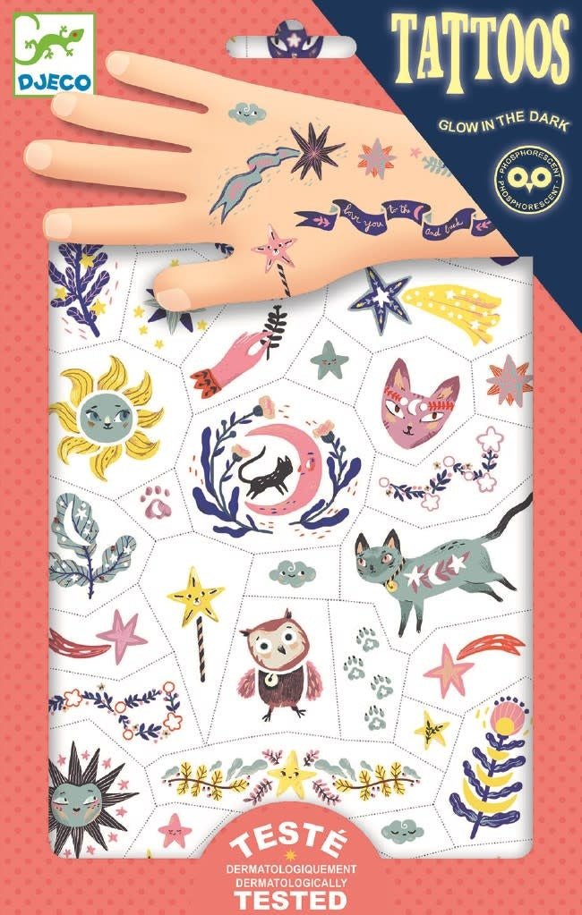 Djeco | Body Art | Tattoos | Glow in the Dark | Sweet Dreams | 3+ - Kleine Eland