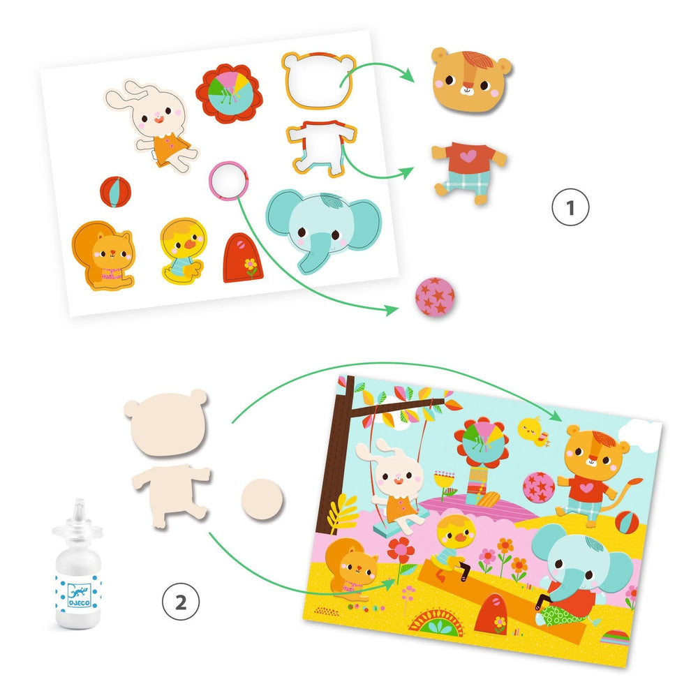 Djeco | Collages for Toddlers | the Day | +18 maanden - Kleine Eland