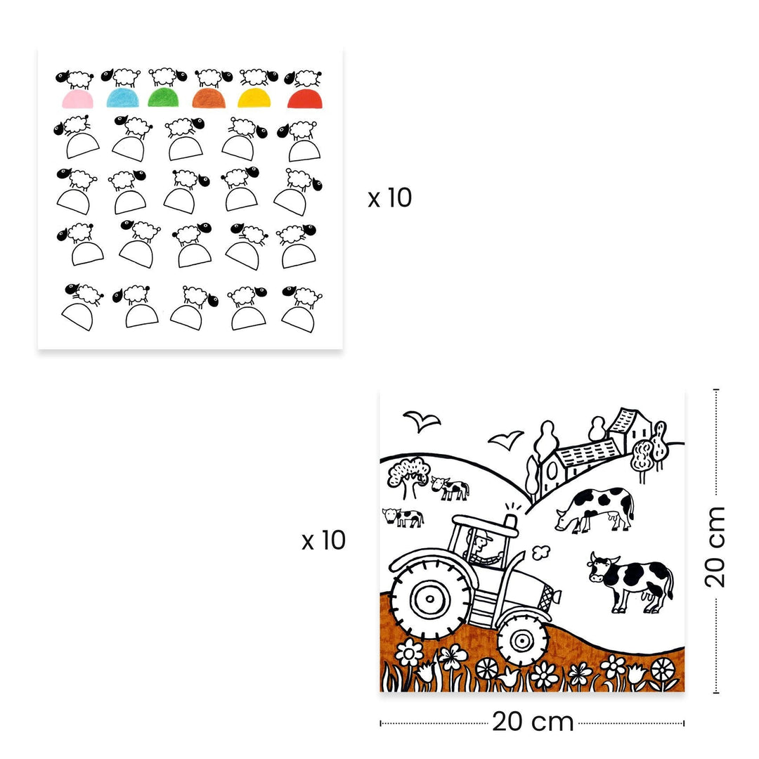 Djeco | Colouring Activity | Kleurverdeler | Boerderij | 3 - 6 jaar - Kleine Eland