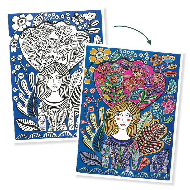 Djeco | Colouring Gallery | Blooms | 8+ - Kleine Eland