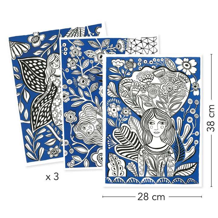 Djeco | Colouring Gallery | Blooms | 8+ - Kleine Eland