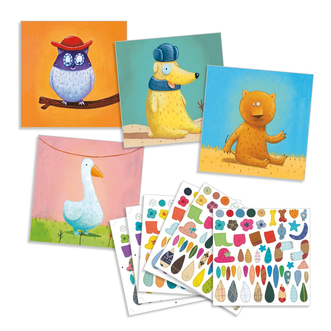 Djeco | Create Animals | Dieren aankleden met stickers | 3-6 jaar - Kleine Eland