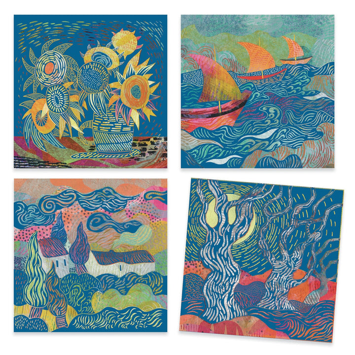 Djeco | Create with Scratch Boards | Inspired by | Vincent van Gogh | 5 - 99 jaar - Kleine Eland