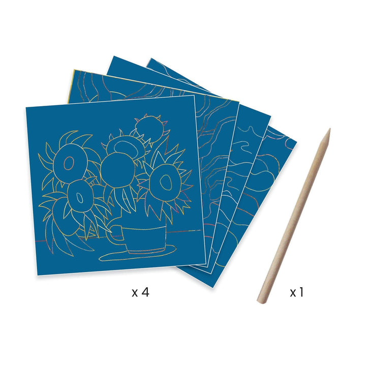 Djeco | Create with Scratch Boards | Inspired by | Vincent van Gogh | 5 - 99 jaar - Kleine Eland