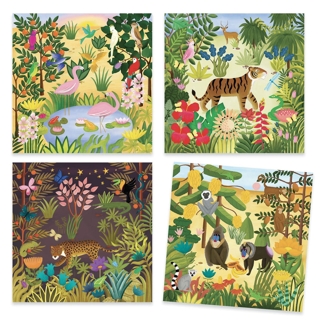 Djeco | Create with Stickers | Inspired by | Douanier Rousseau | 5 - 99 jaar - Kleine Eland