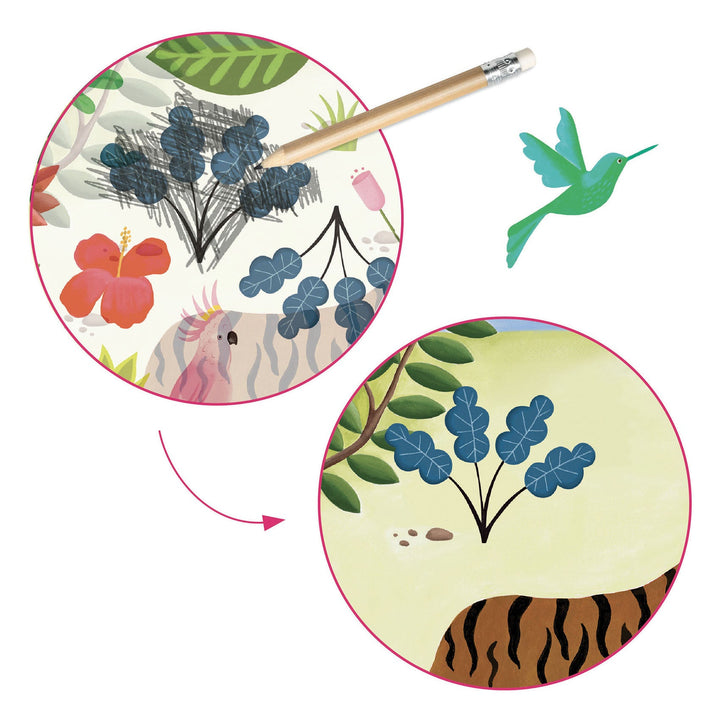 Djeco | Create with Stickers | Inspired by | Douanier Rousseau | 5 - 99 jaar - Kleine Eland
