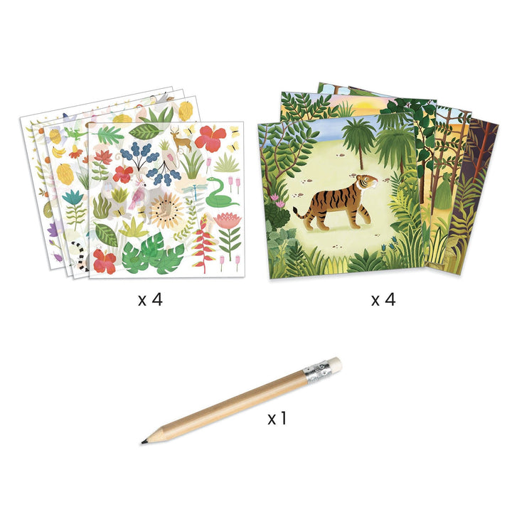 Djeco | Create with Stickers | Inspired by | Douanier Rousseau | 5 - 99 jaar - Kleine Eland