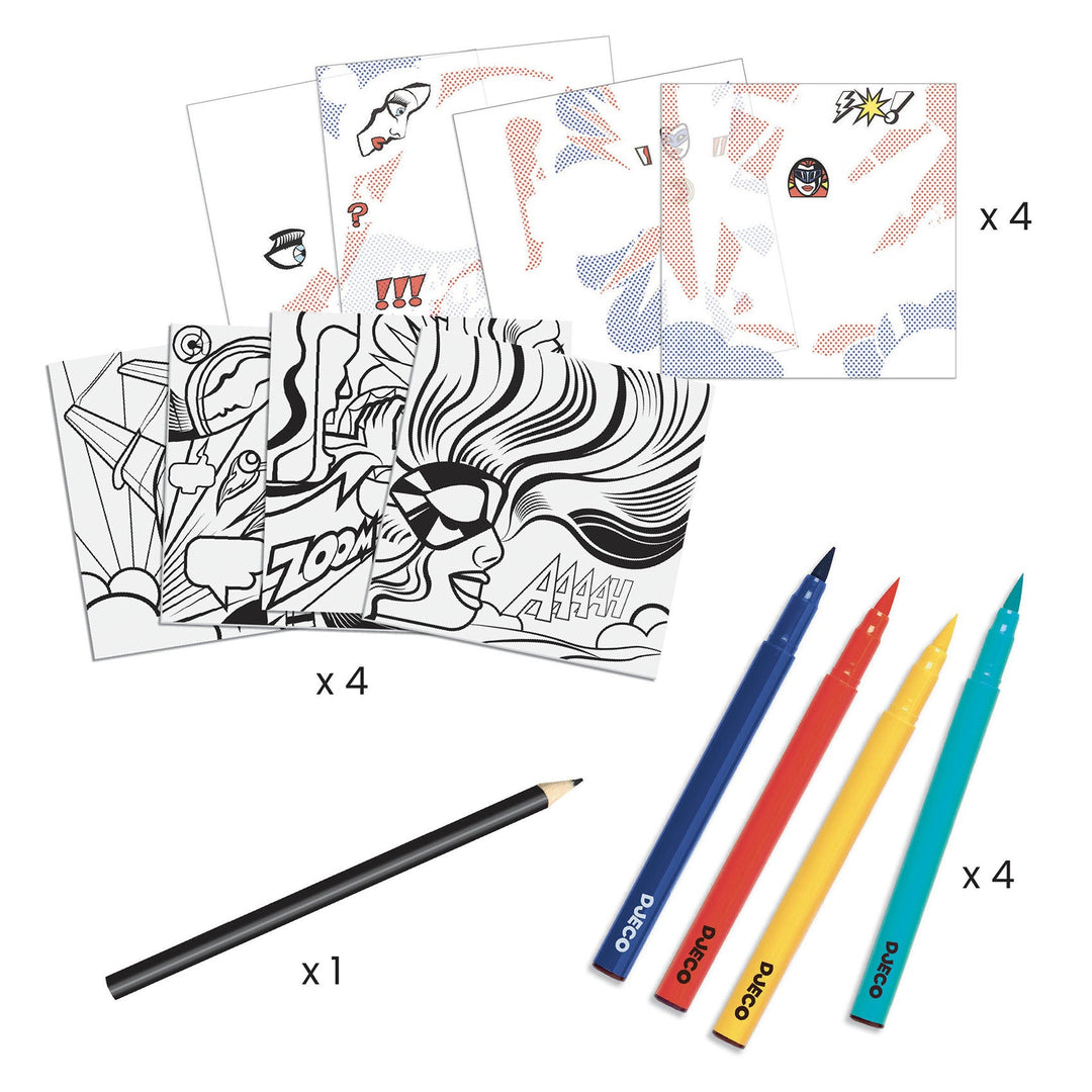 Djeco | Create with Stickers | Inspired by | Roy Lichtenstein | 7 - 99 jaar - Kleine Eland