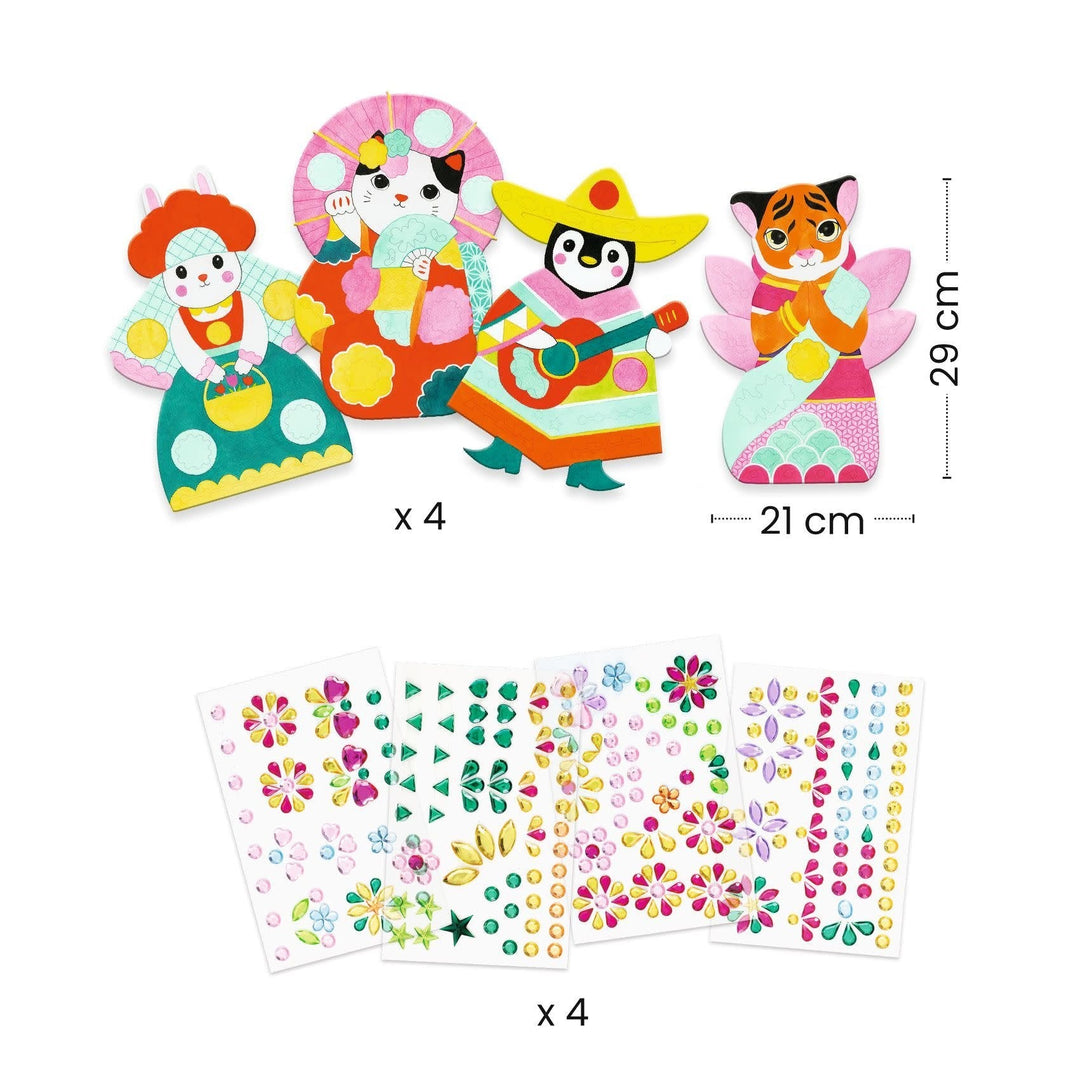Djeco | Create With Stickers | Rhinestones | 3 - 6 jaar - Kleine Eland