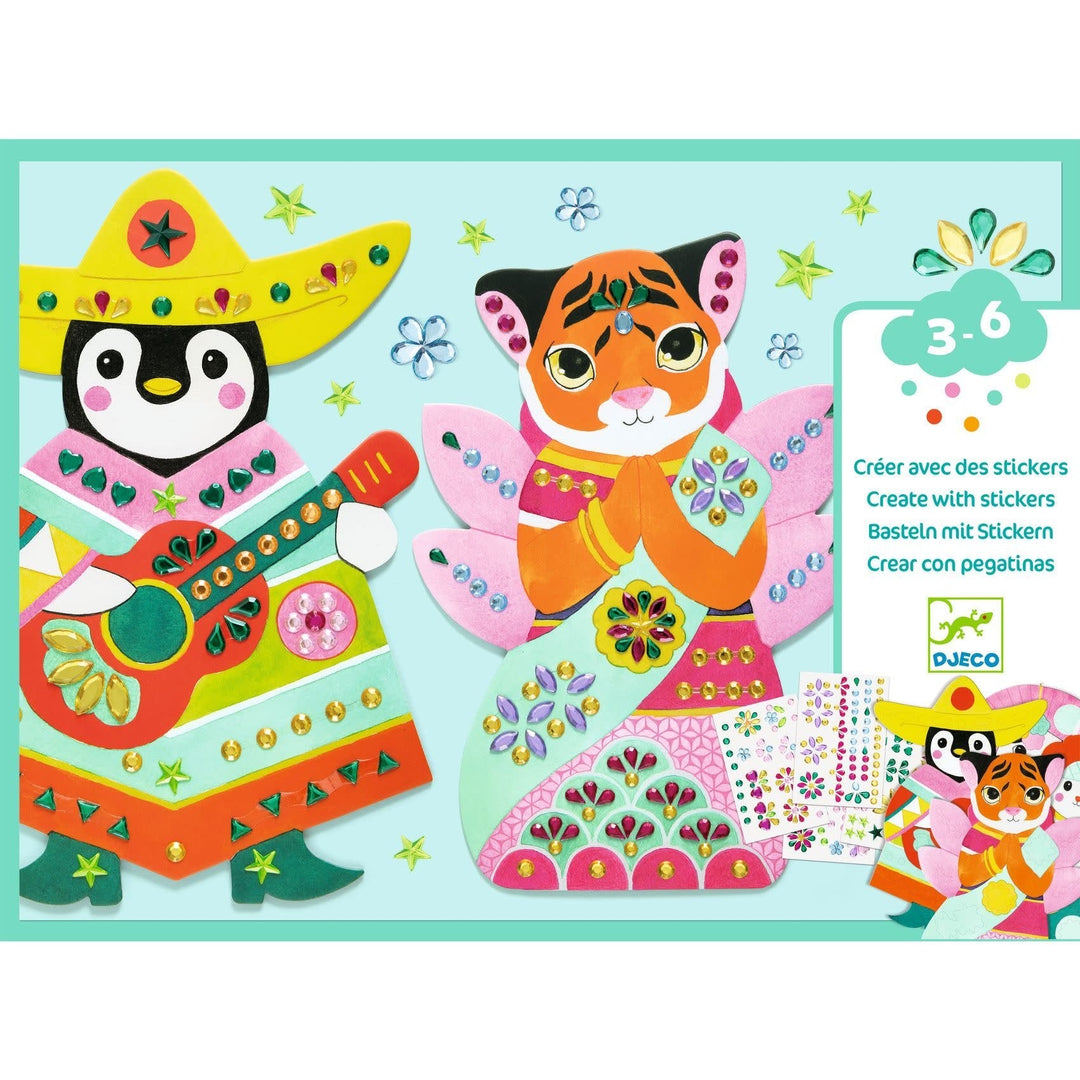Djeco | Create With Stickers | Rhinestones | 3 - 6 jaar - Kleine Eland
