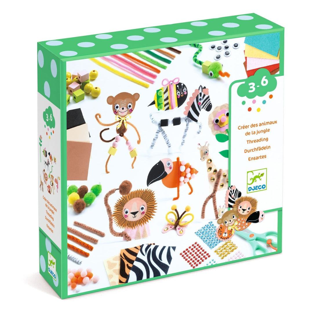 Djeco | Creativity Kit | Threading | Wild Animals | 3 - 6 jaar - Kleine Eland