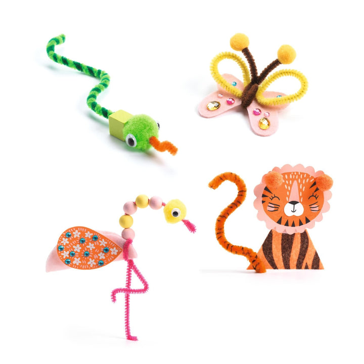Djeco | Creativity Kit | Threading | Wild Animals | 3 - 6 jaar - Kleine Eland