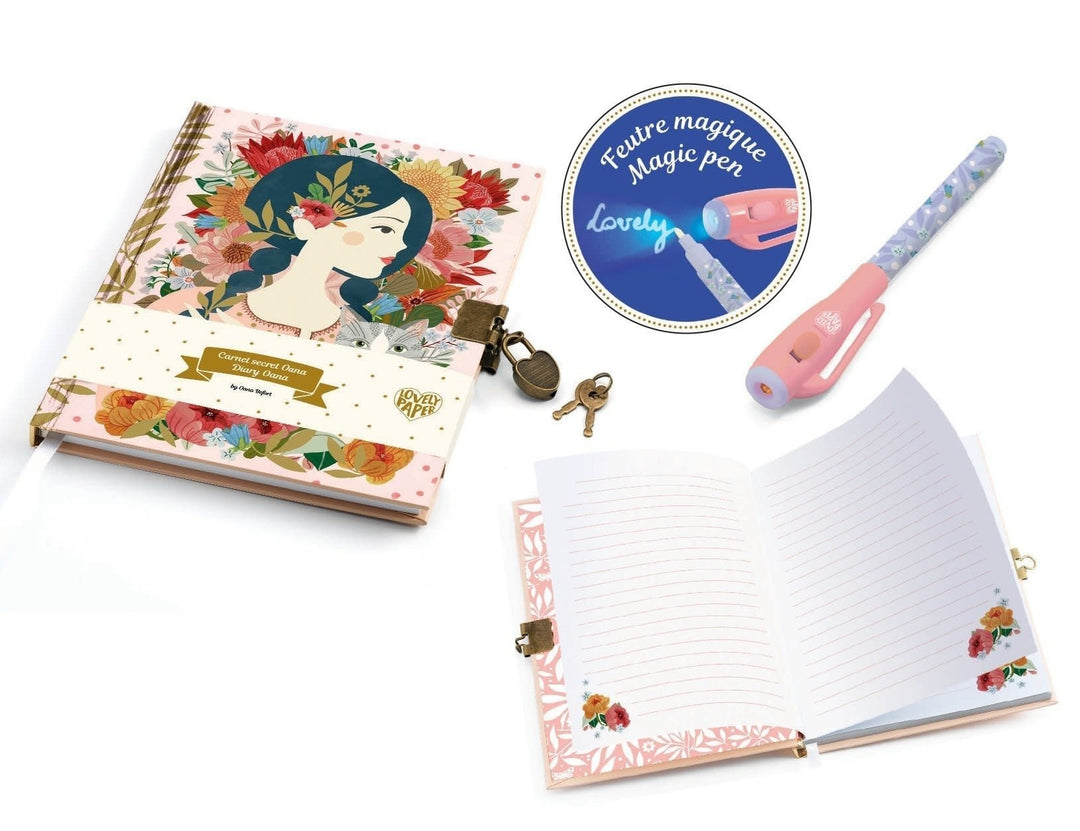 Djeco | Dagboek met Geheimschriftpen | 19,5 cm | Dana | 8+ - Kleine Eland