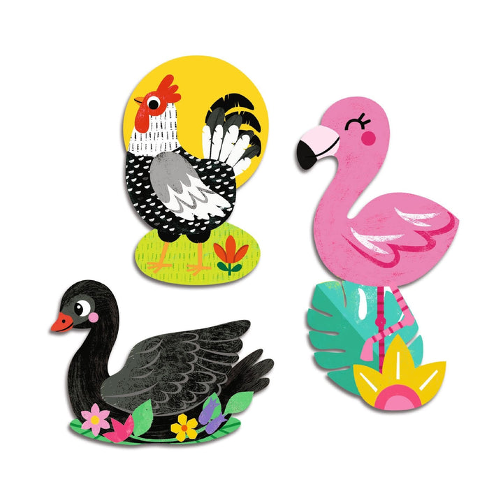Djeco | Dikke Herbruikbare Stickers | 62 delig | Vogels | + 18 mnd - Kleine Eland