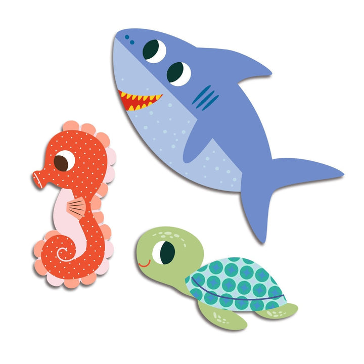 Djeco | Dikke Herbruikbare Stickers | 62 delig | Zeedieren | + 18 mnd - Kleine Eland