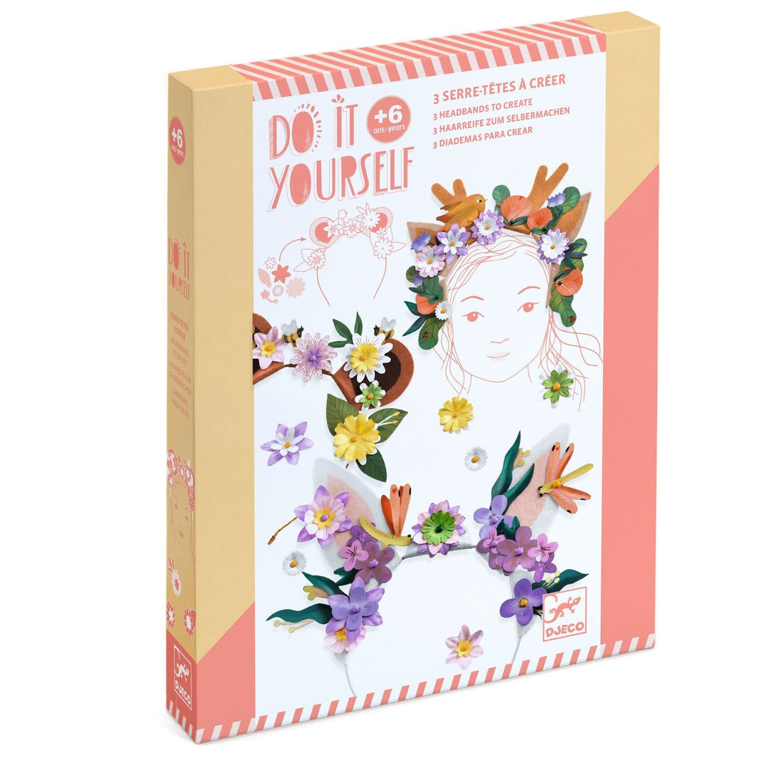 Djeco | Do it Yourself | 3 Headbands | Flower Friends | 6+ - Kleine Eland