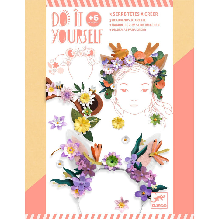 Djeco | Do it Yourself | 3 Headbands | Flower Friends | 6+ - Kleine Eland