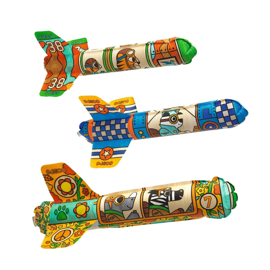 Djeco | Do it Yourself | Three Rocket Ships to Color In | To the Sky | 4 - 8 jaar - Kleine Eland