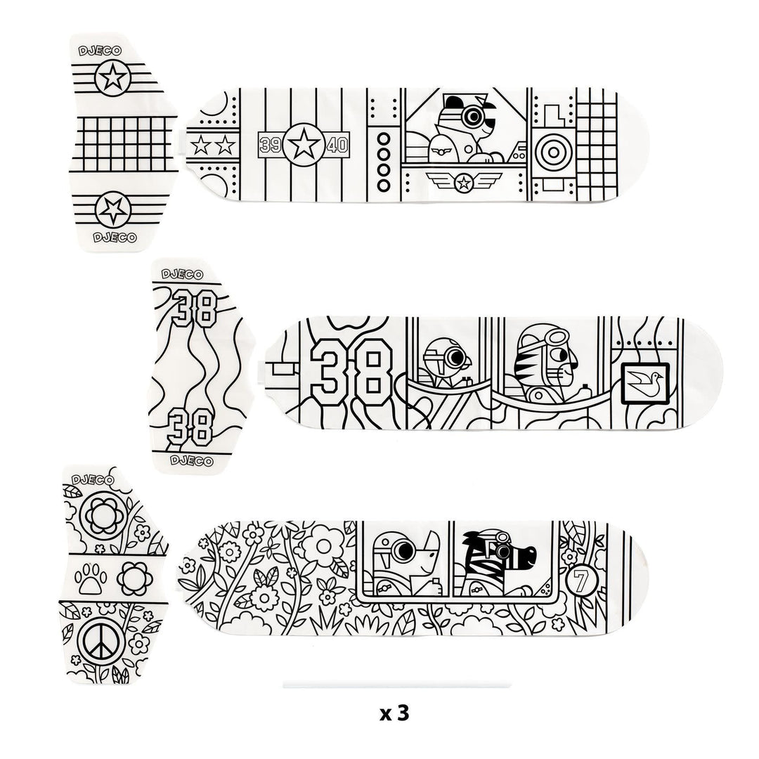 Djeco | Do it Yourself | Three Rocket Ships to Color In | To the Sky | 4 - 8 jaar - Kleine Eland