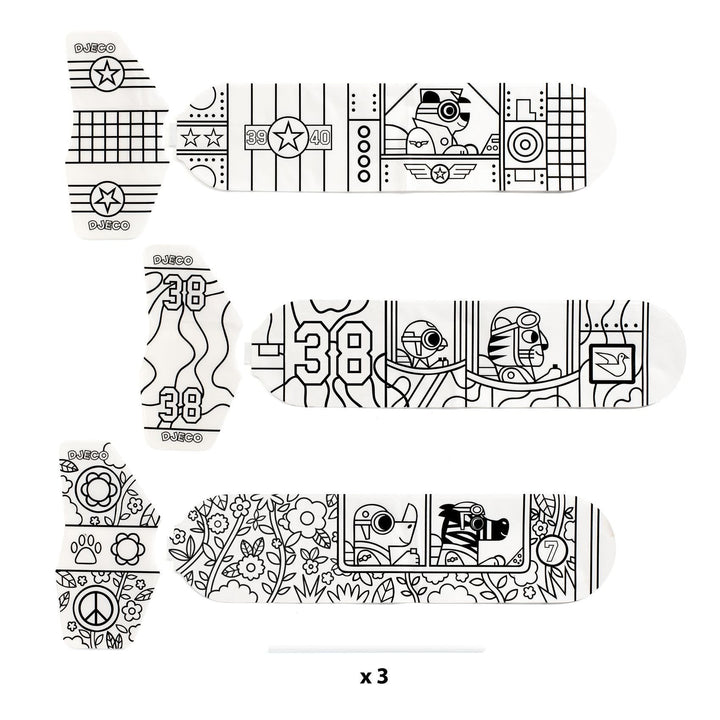 Djeco | Do it Yourself | Three Rocket Ships to Color In | To the Sky | 4 - 8 jaar - Kleine Eland