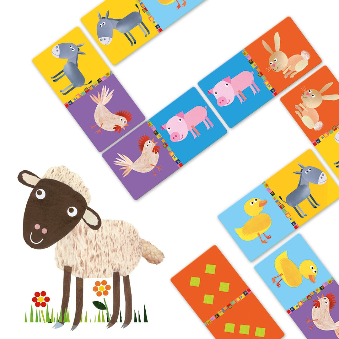 Djeco | Domino | Farm | 28 delig | 3+ - Kleine Eland
