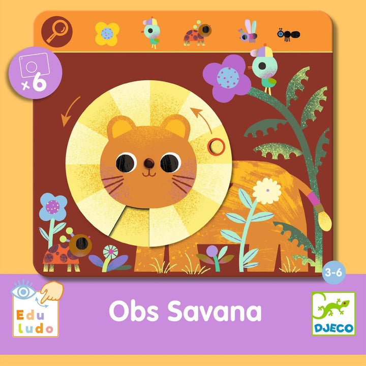 Djeco | Eduludo | Allereerste Zoekspel | Obs Savana | 3 - 6 jaar - Kleine Eland