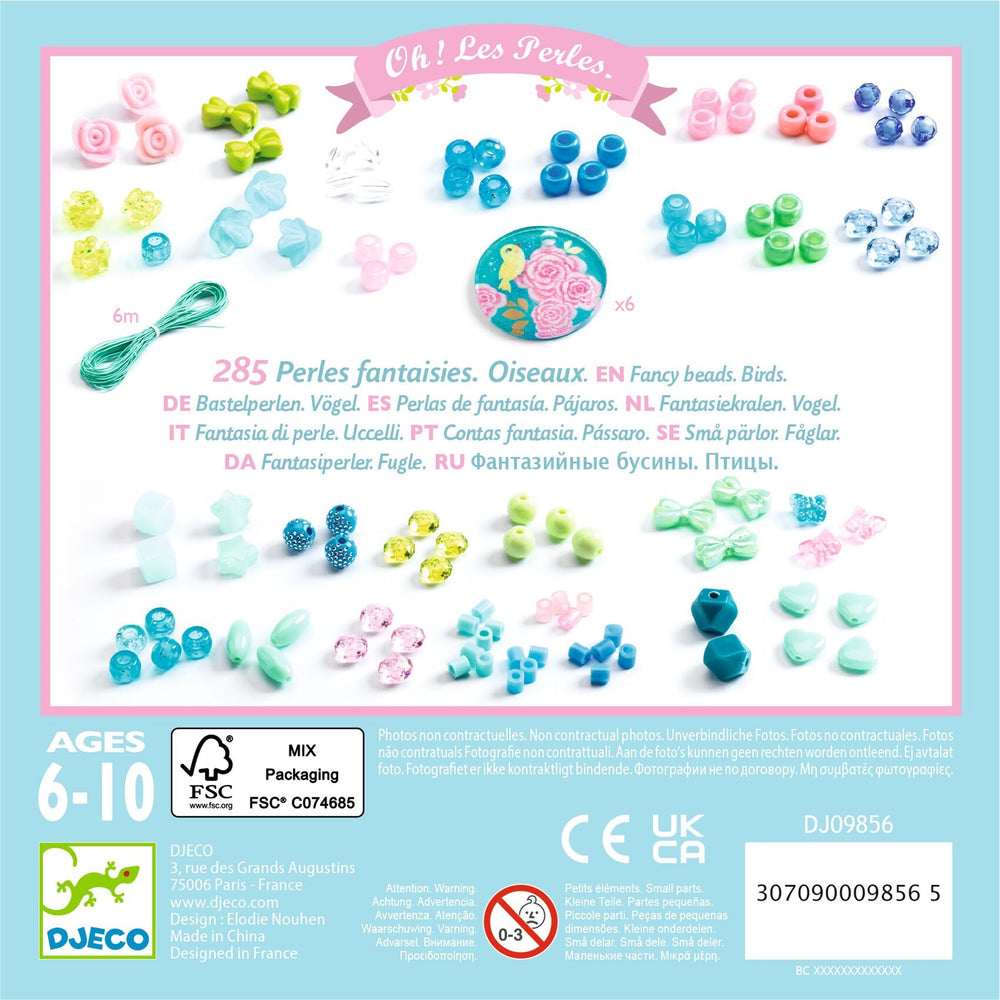 Djeco | Fancy Beads | Birds | Acrylkralen | 6-10 jaar - Kleine Eland