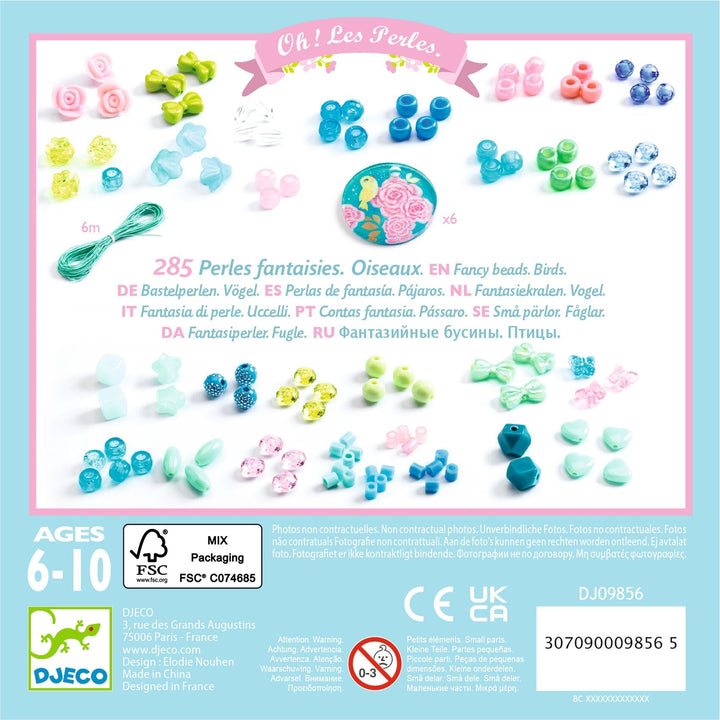 Djeco | Fancy Beads | Birds | Acrylkralen | 6-10 jaar - Kleine Eland