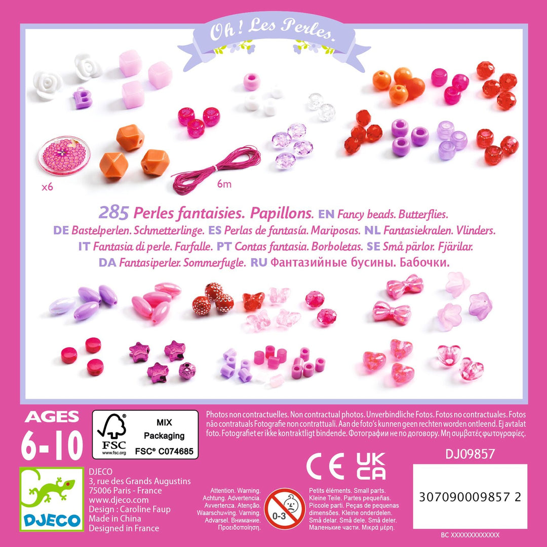 Djeco | Fancy Beads | Butterflies | Acrylkralen | 6-10 jaar - Kleine Eland