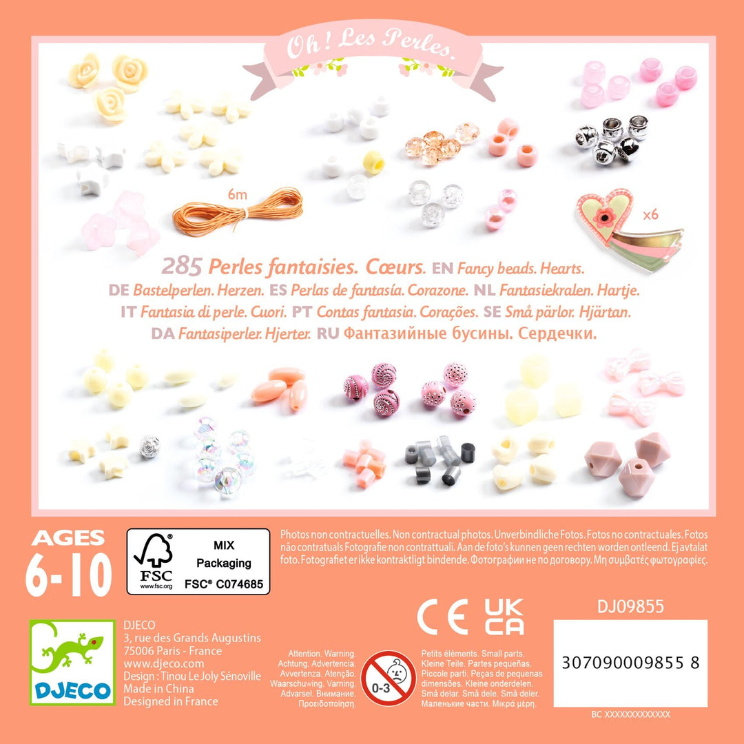 Djeco | Fancy Beads | Hearts | Acrylkralen | 6-10 jaar - Kleine Eland