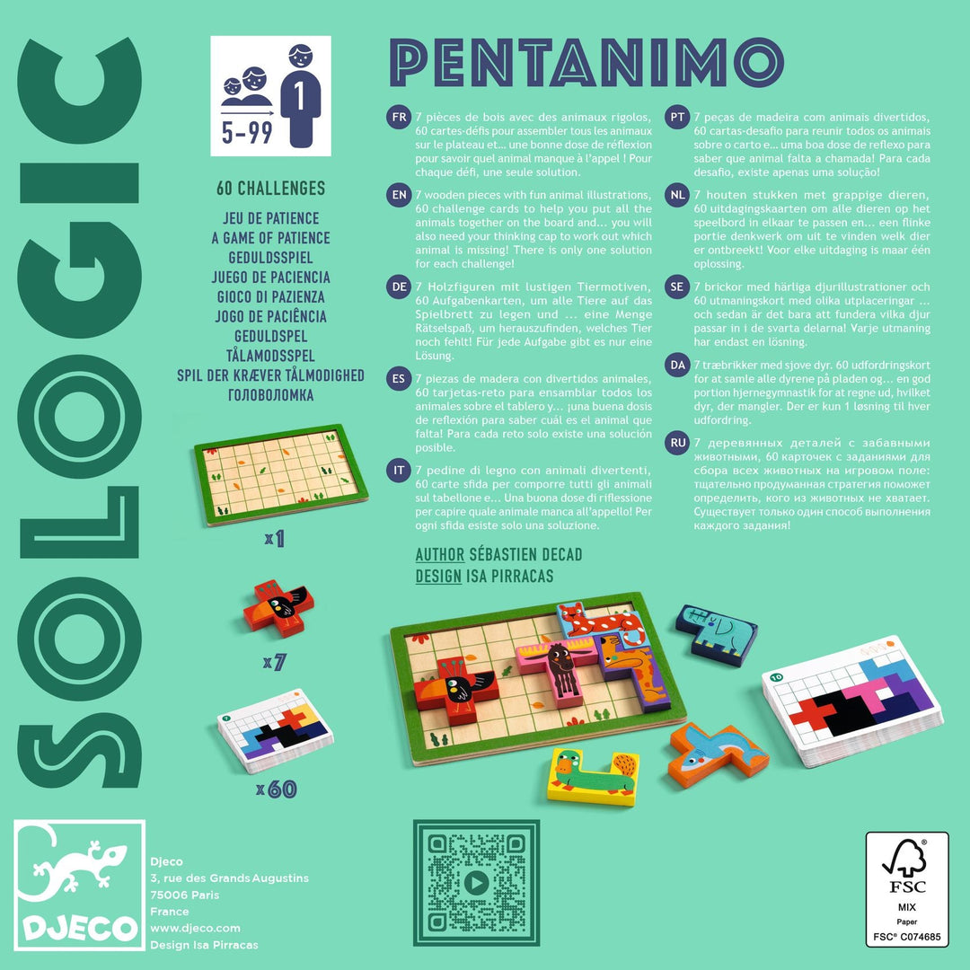 Djeco | Geduldspel | Pentanimo | 5+ - Kleine Eland