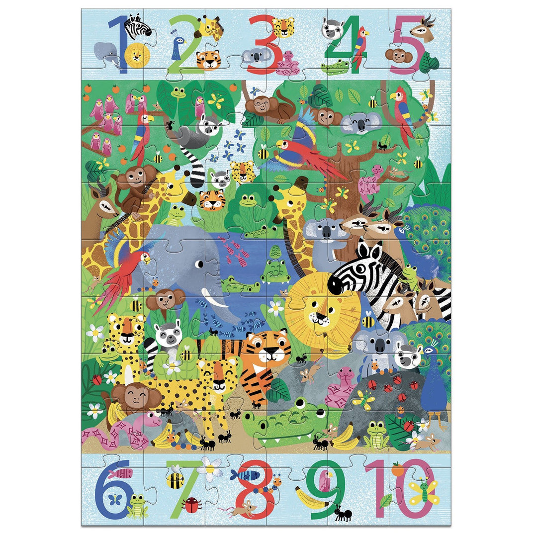 Djeco | Giant Puzzle | 1 to 10 Jungle | 54 stukjes | 5+ - Kleine Eland