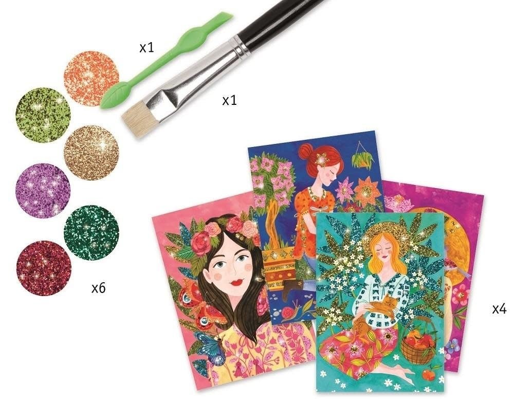 Djeco | Glitter Schilderijen | de Geur van Bloemen | 7 - 13 jaar - Kleine Eland