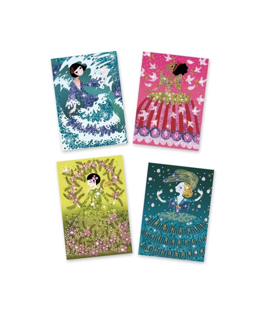 Djeco | Glitter Schilderijen | Glitter Dresses | 7 - 13 jaar - Kleine Eland