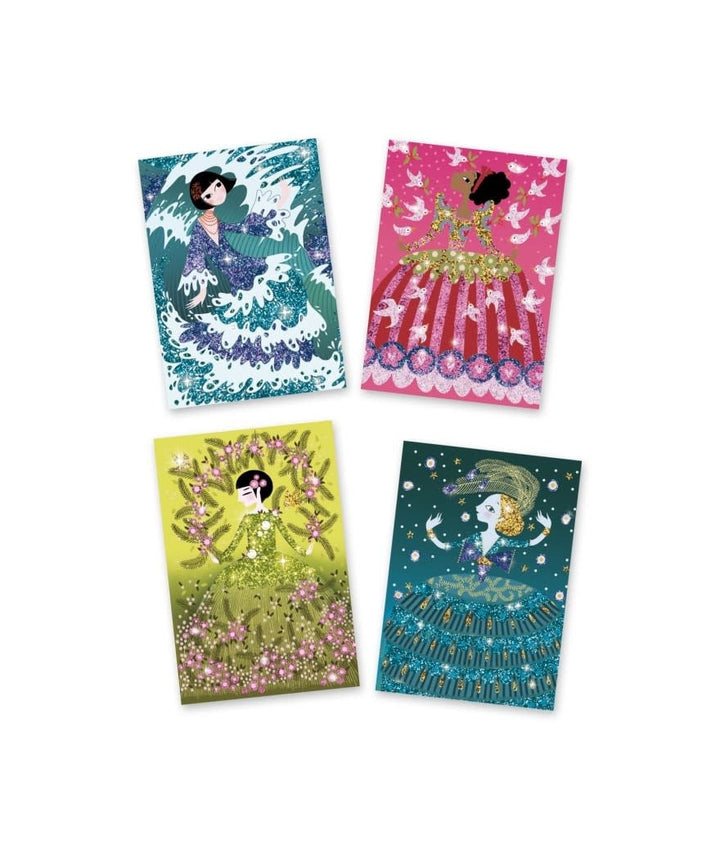 Djeco | Glitter Schilderijen | Glitter Dresses | 7 - 13 jaar - Kleine Eland
