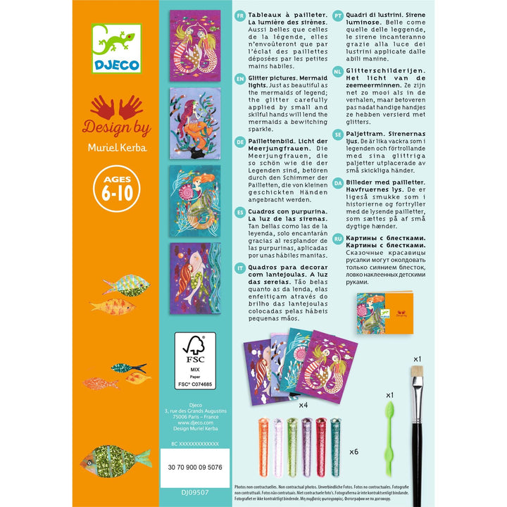 Djeco | Glitterschilderijen | Mermaids Lights | Zeemeerminnen | 6-10 jaar - Kleine Eland
