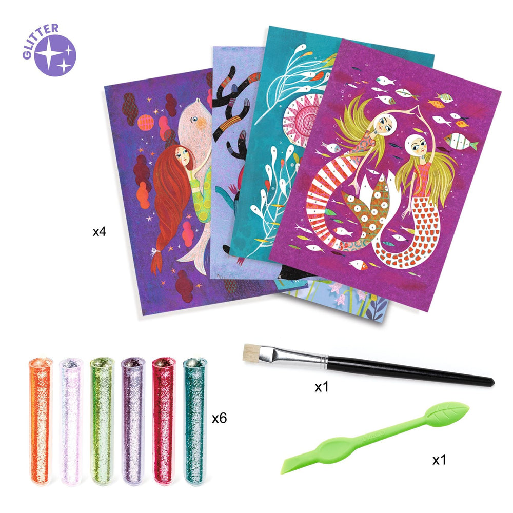 Djeco | Glitterschilderijen | Mermaids Lights | Zeemeerminnen | 6-10 jaar - Kleine Eland