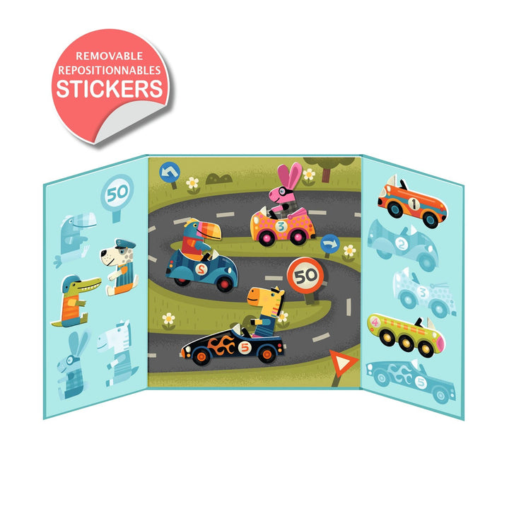 Djeco | Herbruikbare Stickers | Cars | Auto’s | +18 maanden - Kleine Eland