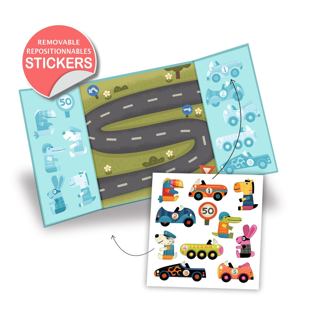 Djeco | Herbruikbare Stickers | Cars | Auto’s | +18 maanden - Kleine Eland